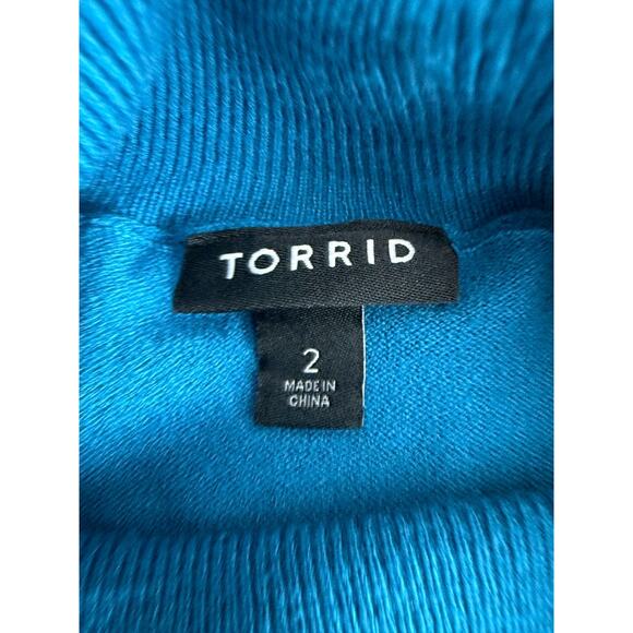 Torrid Plus Sz 2X Minimalist Turtleneck Stretch Sweater Blue Long Sleeve Casual - Picture 5 of 8